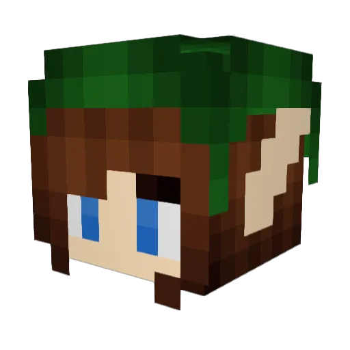 Niightkore Minecraft avatar head, 3D render