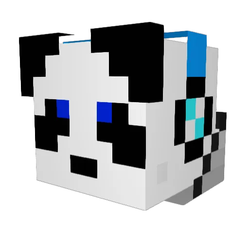 Niightvision Minecraft avatar head, 3D render