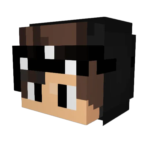 Niikah Minecraft avatar head, 3D render