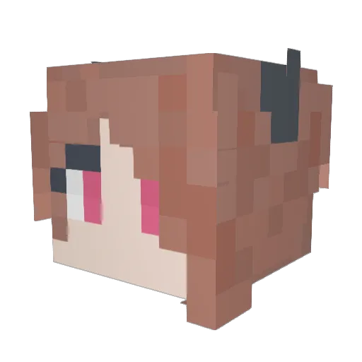 Niikouzu Minecraft avatar head, 3D render