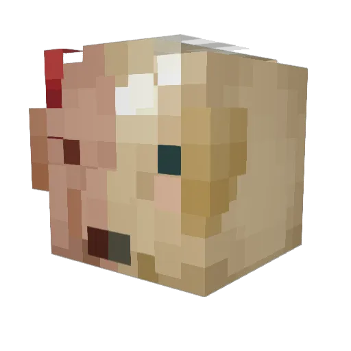 Niilorino Minecraft avatar head, 3D render