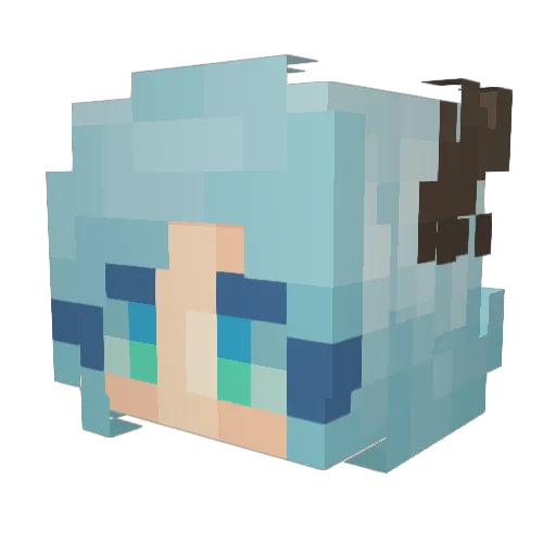 Niinn Minecraft avatar head, 3D render