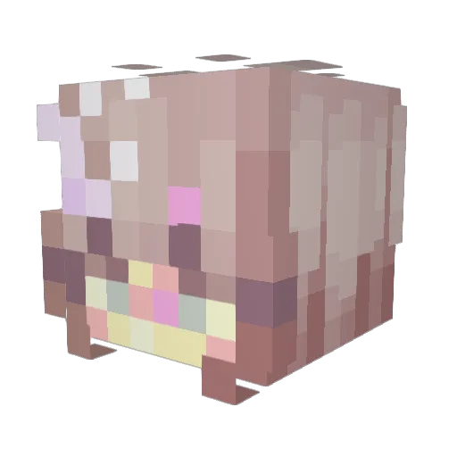 NijiGenKami Minecraft avatar head, 3D render