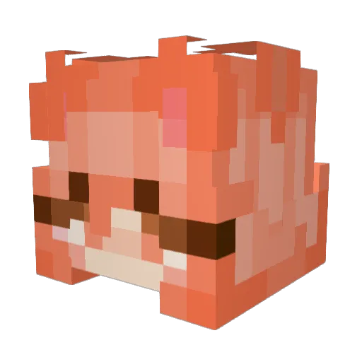 NijiZola Minecraft avatar head, 3D render