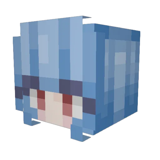 Nijimin Minecraft avatar head, 3D render