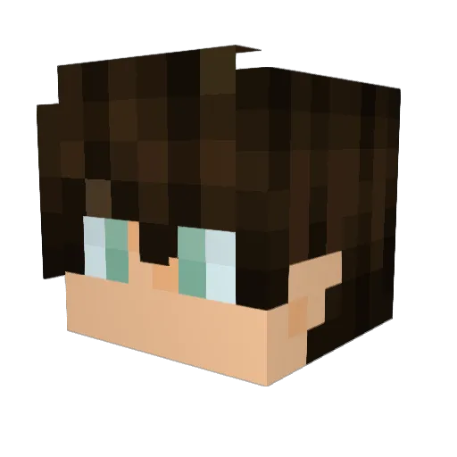 Nijro Minecraft avatar head, 3D render