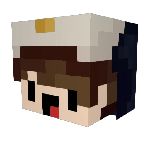Nijukota Minecraft avatar head, 3D render