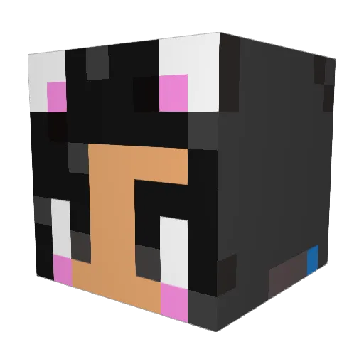 Nijuna Minecraft avatar head, 3D render