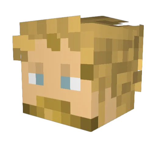 NikFliks Minecraft avatar head, 3D render