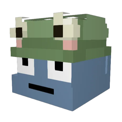 NikSerk Minecraft avatar head, 3D render