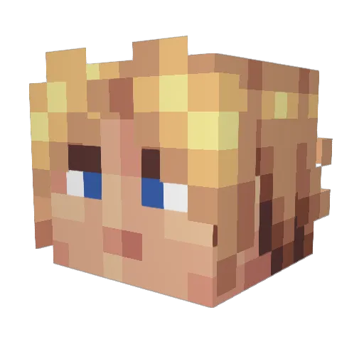 NikSnack Minecraft avatar head, 3D render