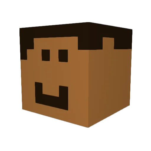 NikTak Minecraft avatar head, 3D render