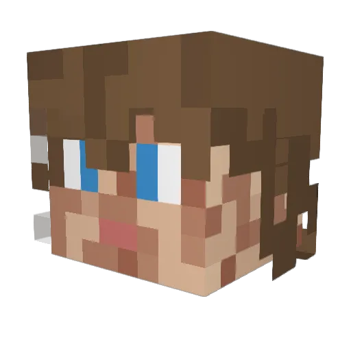 Nik_and_Tos Minecraft avatar head, 3D render