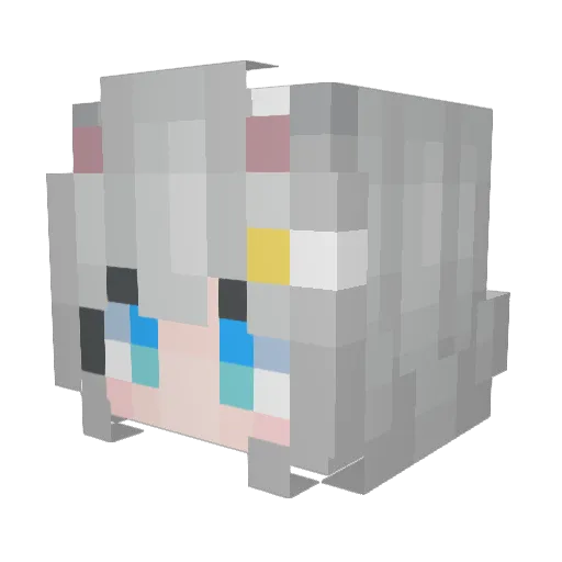 NikaNat Minecraft avatar head, 3D render