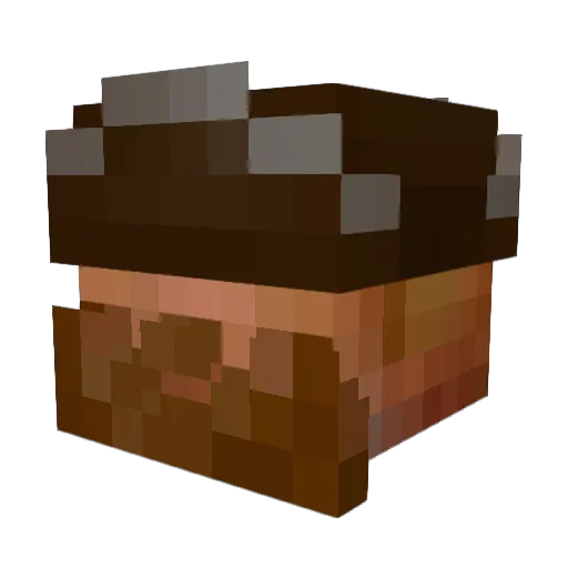 NikcNack Minecraft avatar head, 3D render