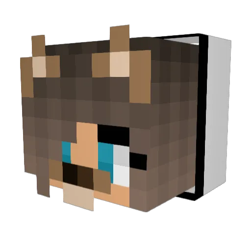 NikeieGirl Minecraft avatar head, 3D render