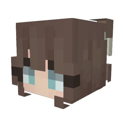 NikiXM Minecraft avatar head, 3D render