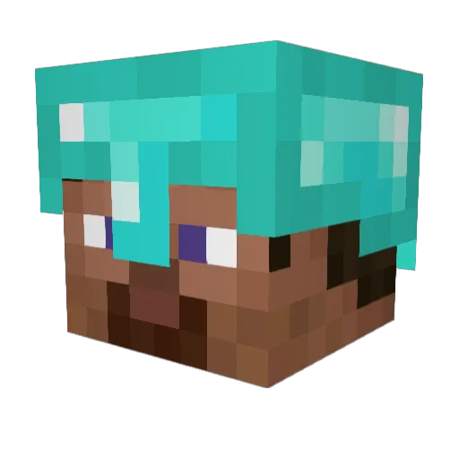 Nikiger Minecraft avatar head, 3D render