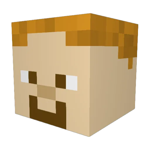Nikineuner Minecraft avatar head, 3D render