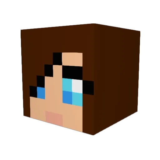 Nikipeach Minecraft avatar head, 3D render