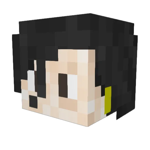 NikishimaYamato Minecraft avatar head, 3D render