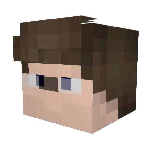 Nikitendo Minecraft avatar head, 3D render
