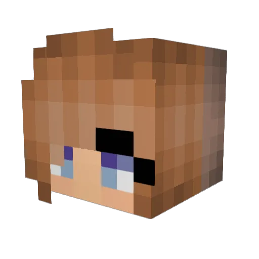 NikkiCrafts Minecraft avatar head, 3D render
