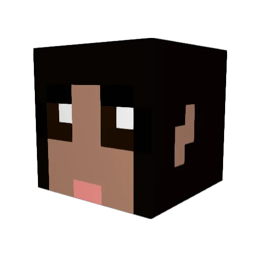 NikkiEV Minecraft avatar head, 3D render