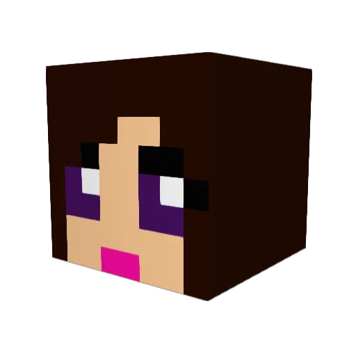 NikkiJi Minecraft avatar head, 3D render