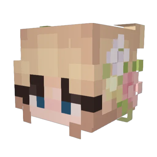 NikkiKaya Minecraft avatar head, 3D render
