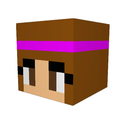 NikkiaB Minecraft avatar head, 3D render