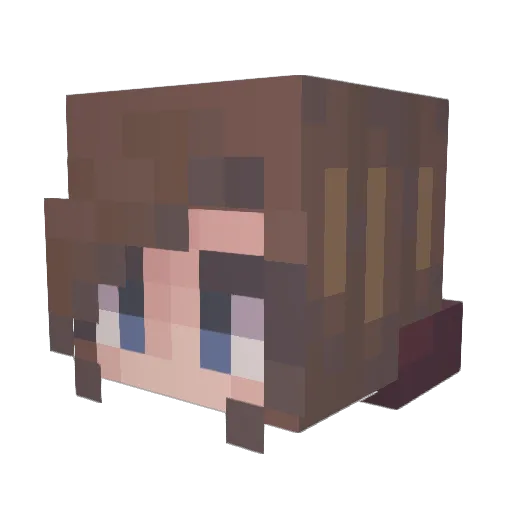 Nikkiasw Minecraft avatar head, 3D render