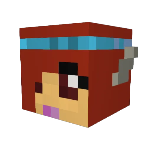 Nikkibu Minecraft avatar head, 3D render