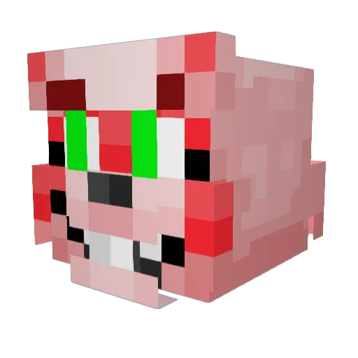 Nikkiminty Minecraft avatar head, 3D render