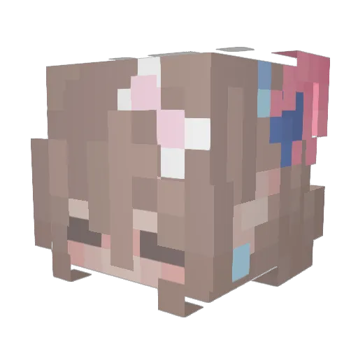 Nikkizu Minecraft avatar head, 3D render