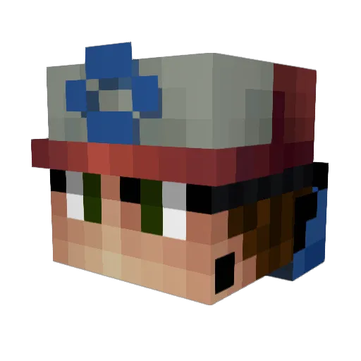 Nikoabi Minecraft avatar head, 3D render