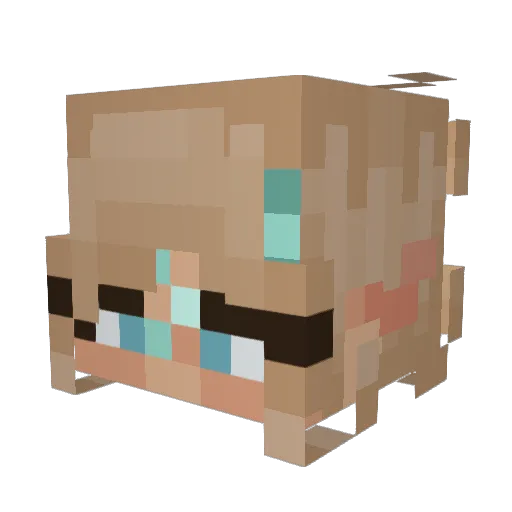 NikolM Minecraft avatar head, 3D render