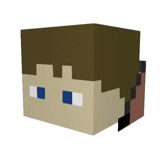 Nikolonia Minecraft avatar head, 3D render