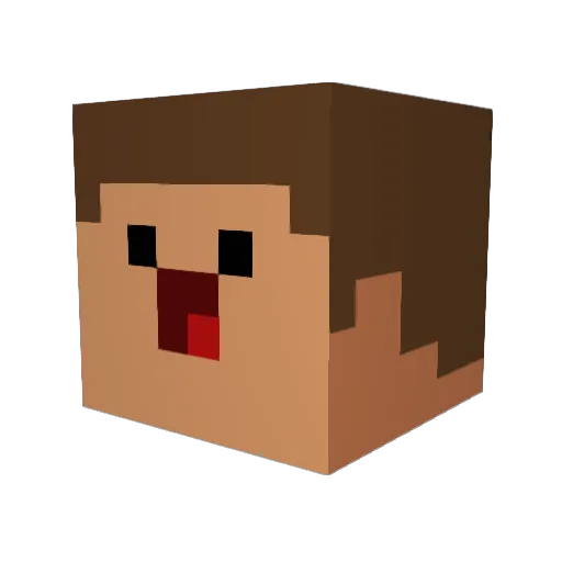 Nikorazu Minecraft avatar head, 3D render