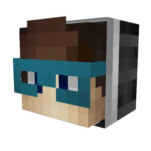 Nikuaku Minecraft avatar head, 3D render