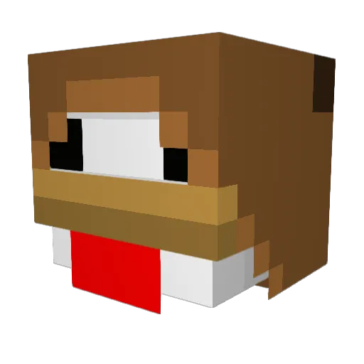 Nikuta Minecraft avatar head, 3D render