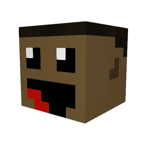 Nikuzaka Minecraft avatar head, 3D render