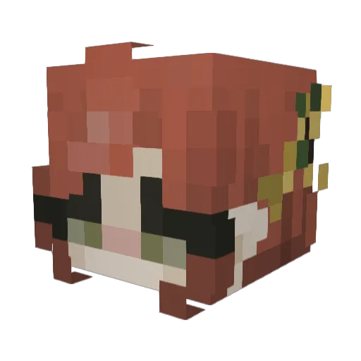 Nikxaaa Minecraft avatar head, 3D render