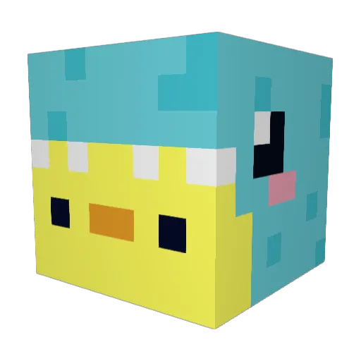 Nikymdp Minecraft avatar head, 3D render