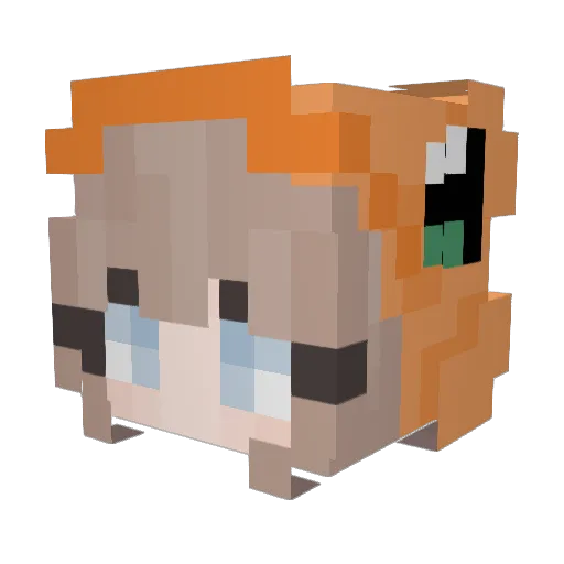 Nilione Minecraft avatar head, 3D render