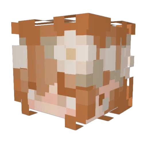 Nilsana Minecraft avatar head, 3D render