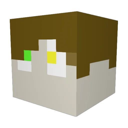Nilucio Minecraft avatar head, 3D render