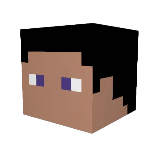 Nilvin Minecraft avatar head, 3D render