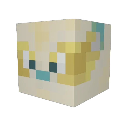 Nimdo Minecraft avatar head, 3D render