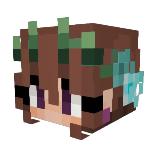 Nimeesha_24 Minecraft avatar head, 3D render